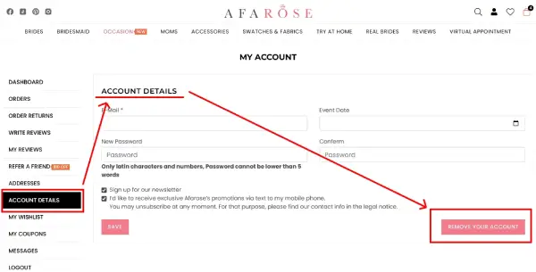 Delete Account Instructions